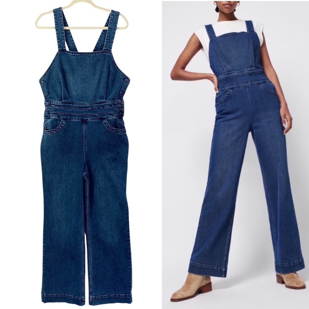 Faherty Avenue Jumpsuit Dark Indigo Wash Sz L